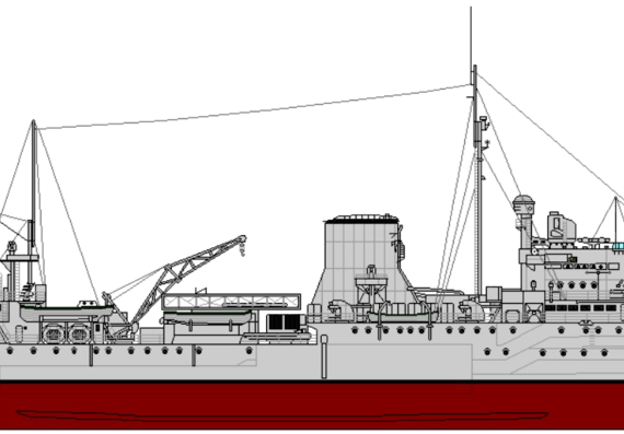 Корабль HMS Ajax [Light Cruiser] (1940) - чертежи, габариты, рисунки
